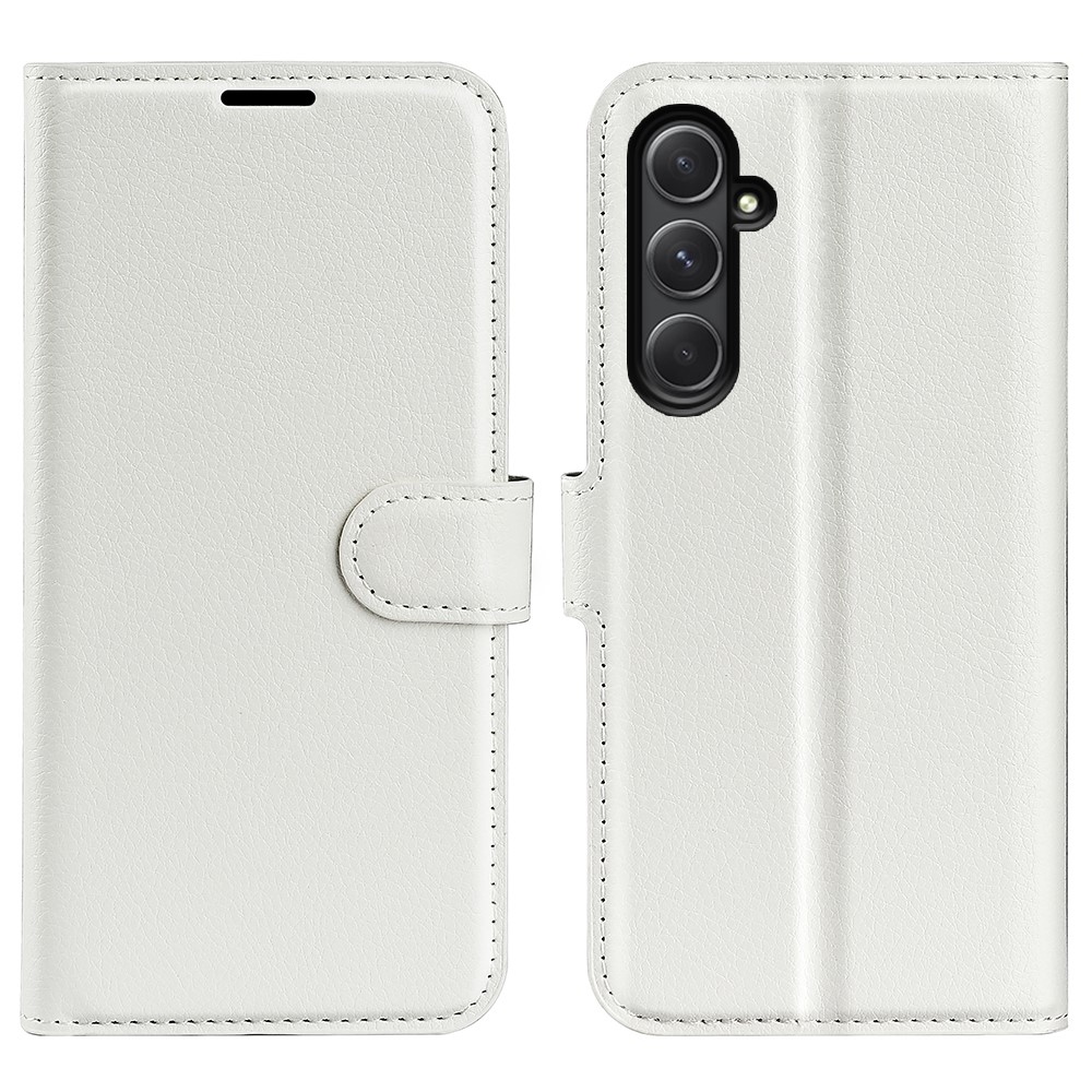 Litchi knížkové pouzdro na Samsung Galaxy A55 5G - bílé