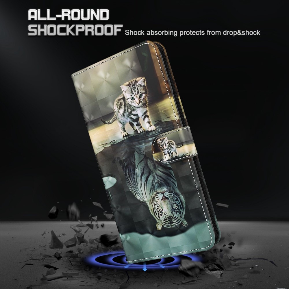 Print knížkové pouzdro na Samsung Galaxy A55 5G - kotě a odraz tygra