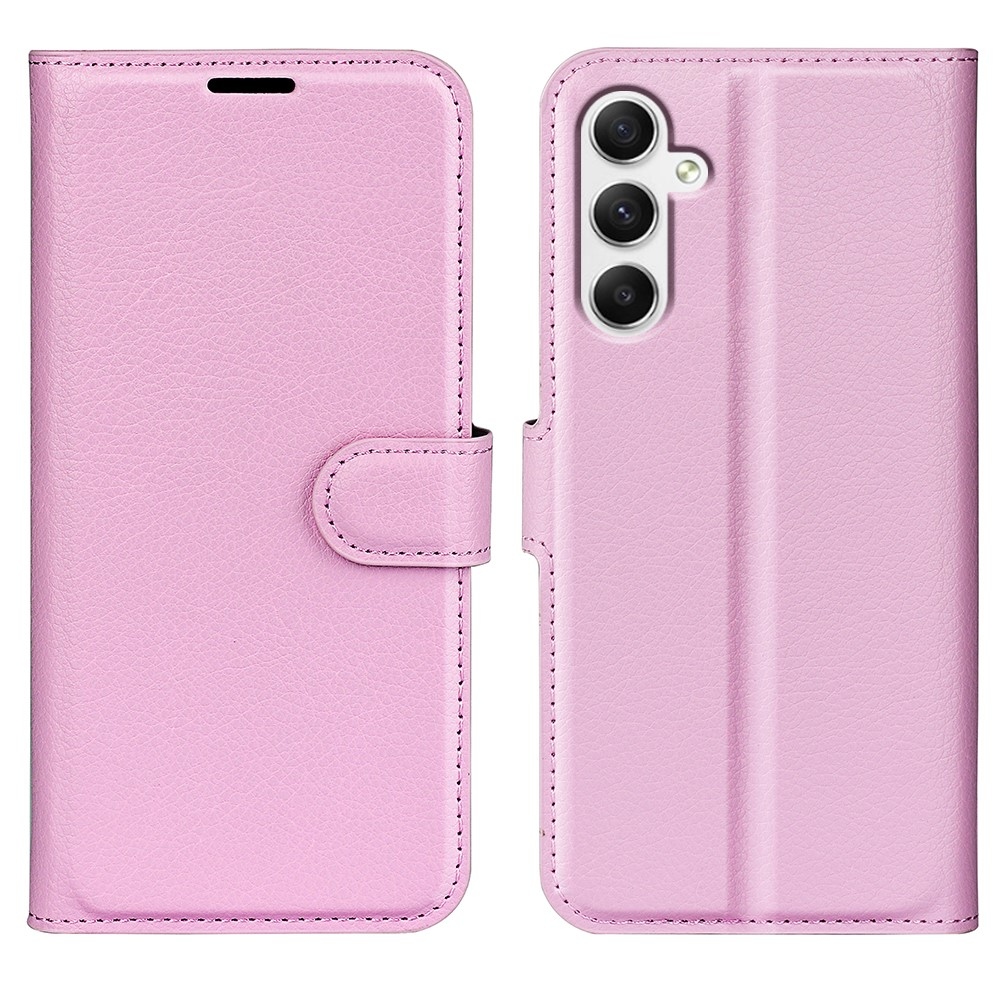 Litchi knížkové pouzdro na Samsung Galaxy A35 5G - růžové