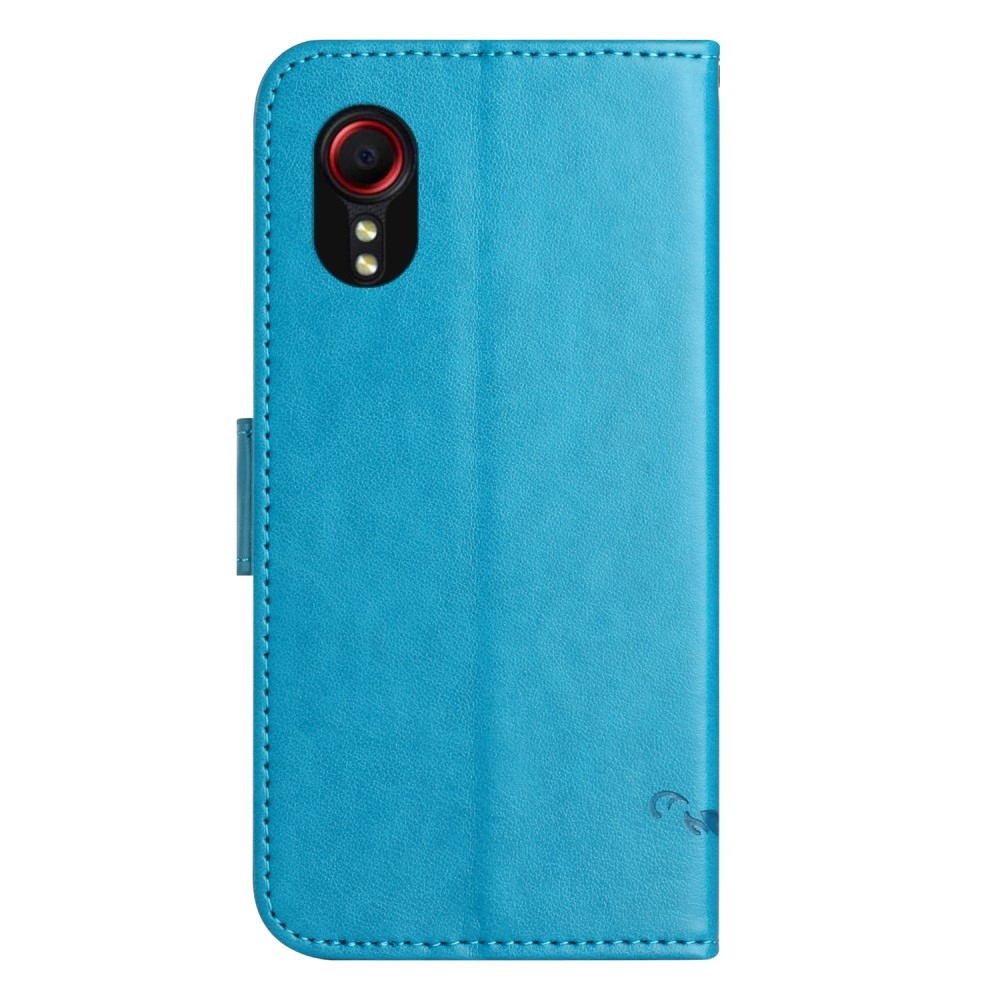 Flower knížkové pouzdro na Samsung Galaxy Xcover 7 - modré