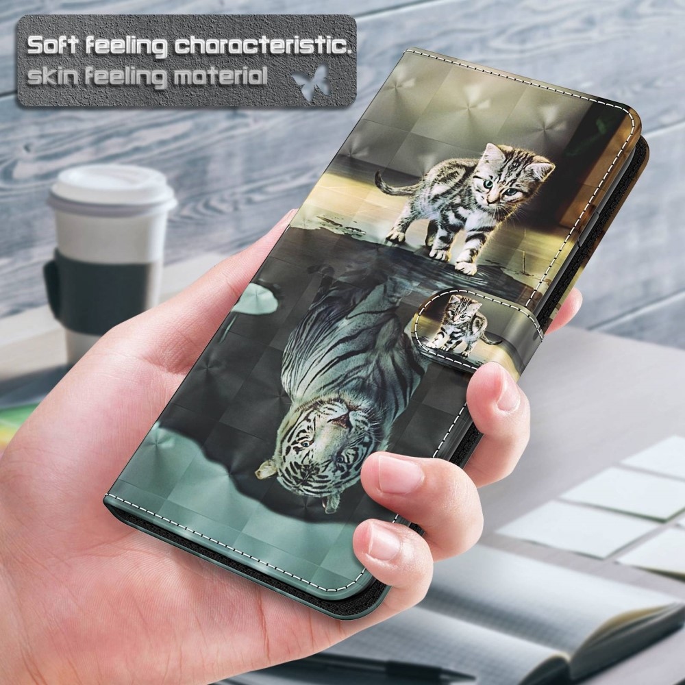 Print knížkové pouzdro na Samsung Galaxy A35 5G - kotě a odraz tygra