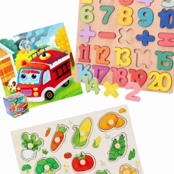 Dřevěné vkládačky a puzzle