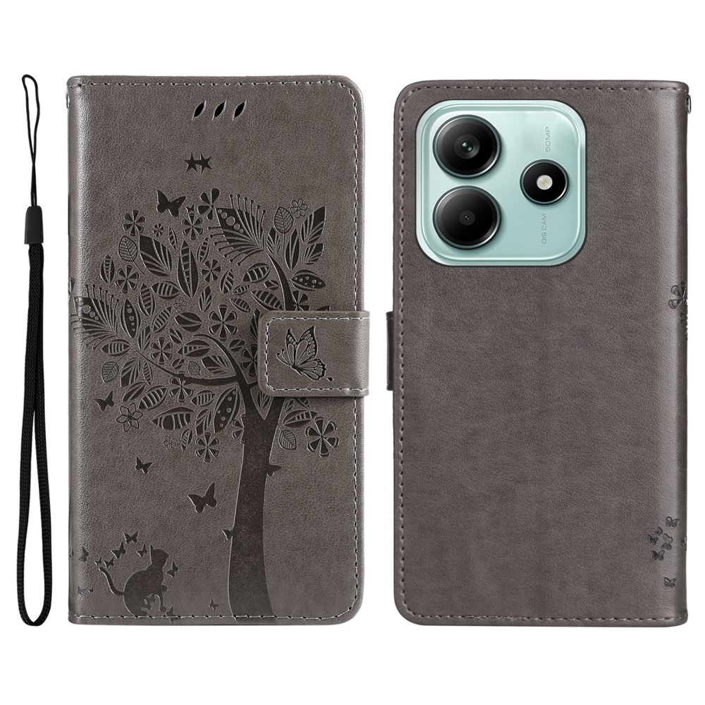 Trees knížkové pouzdro na Xiaomi Redmi Note 14 5G - šedé