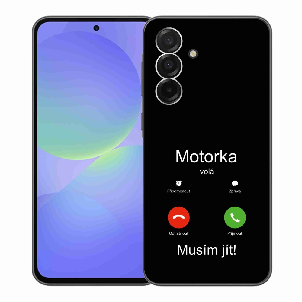 Gelový kryt mmCase na Samsung Galaxy A36 5G - motorka volá černé pozadí