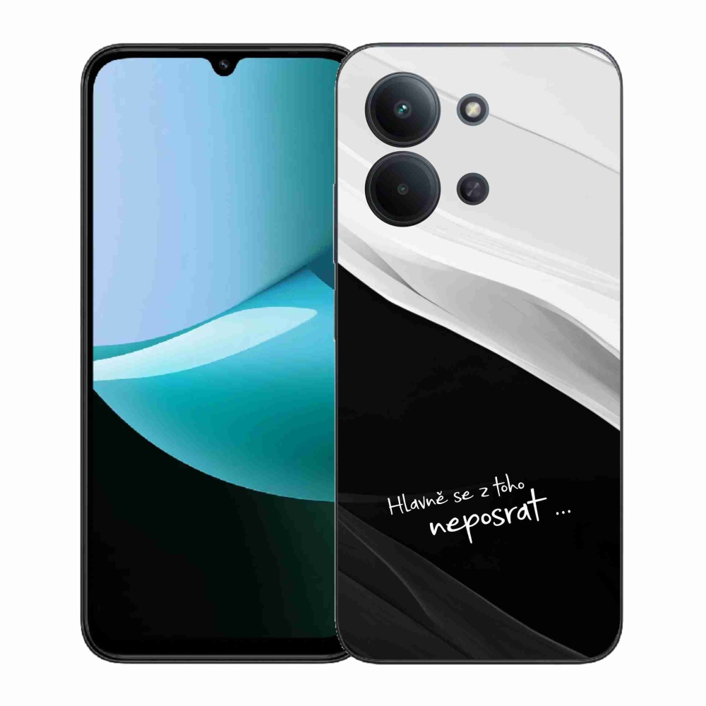 Gelový kryt mmCase na Xiaomi Redmi 15C 4G (171mm)/Poco C85 4G (171mm) - vtipný text 13 černobílé pozadí