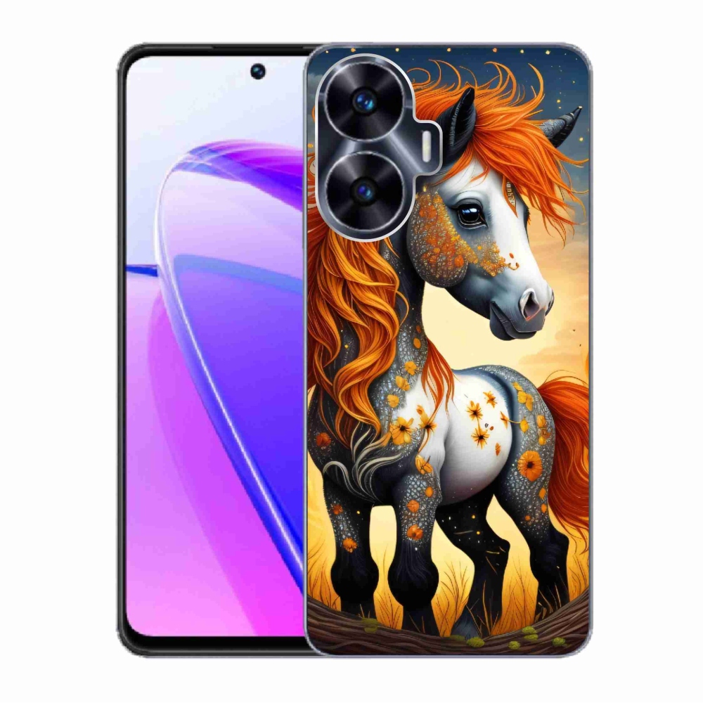 Gelový kryt mmCase na Realme C55 - barevný poník