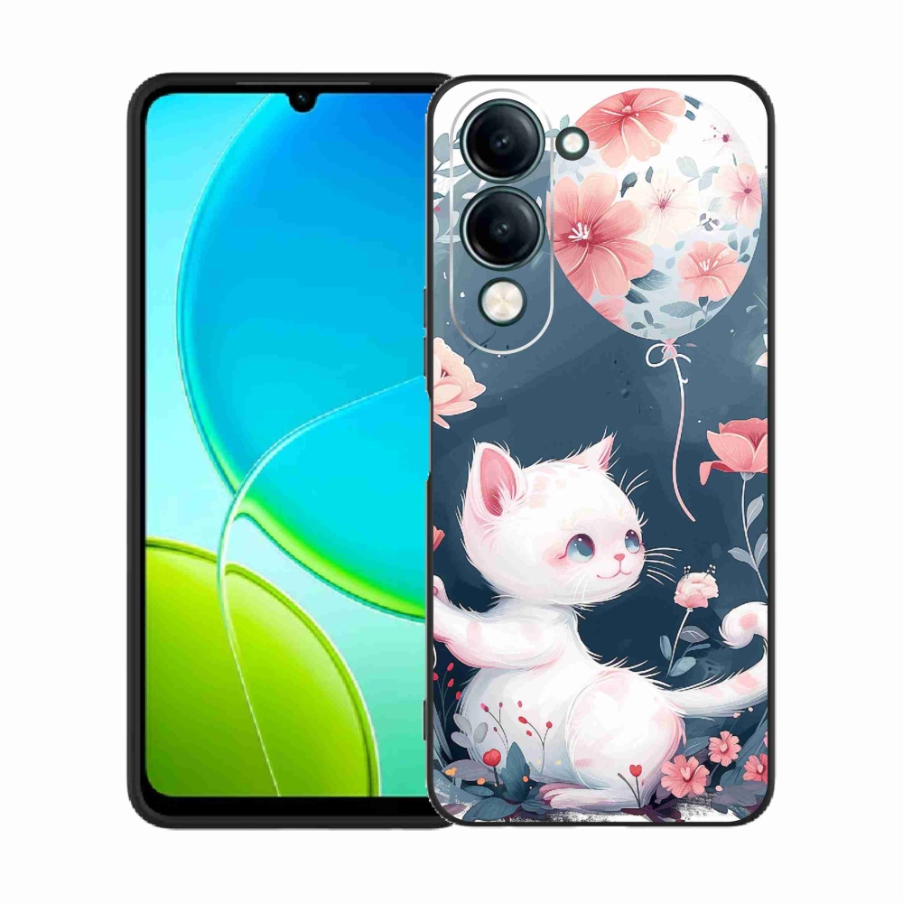 Gelový kryt mmCase na Vivo Y29s 5G - kotě s balónkem