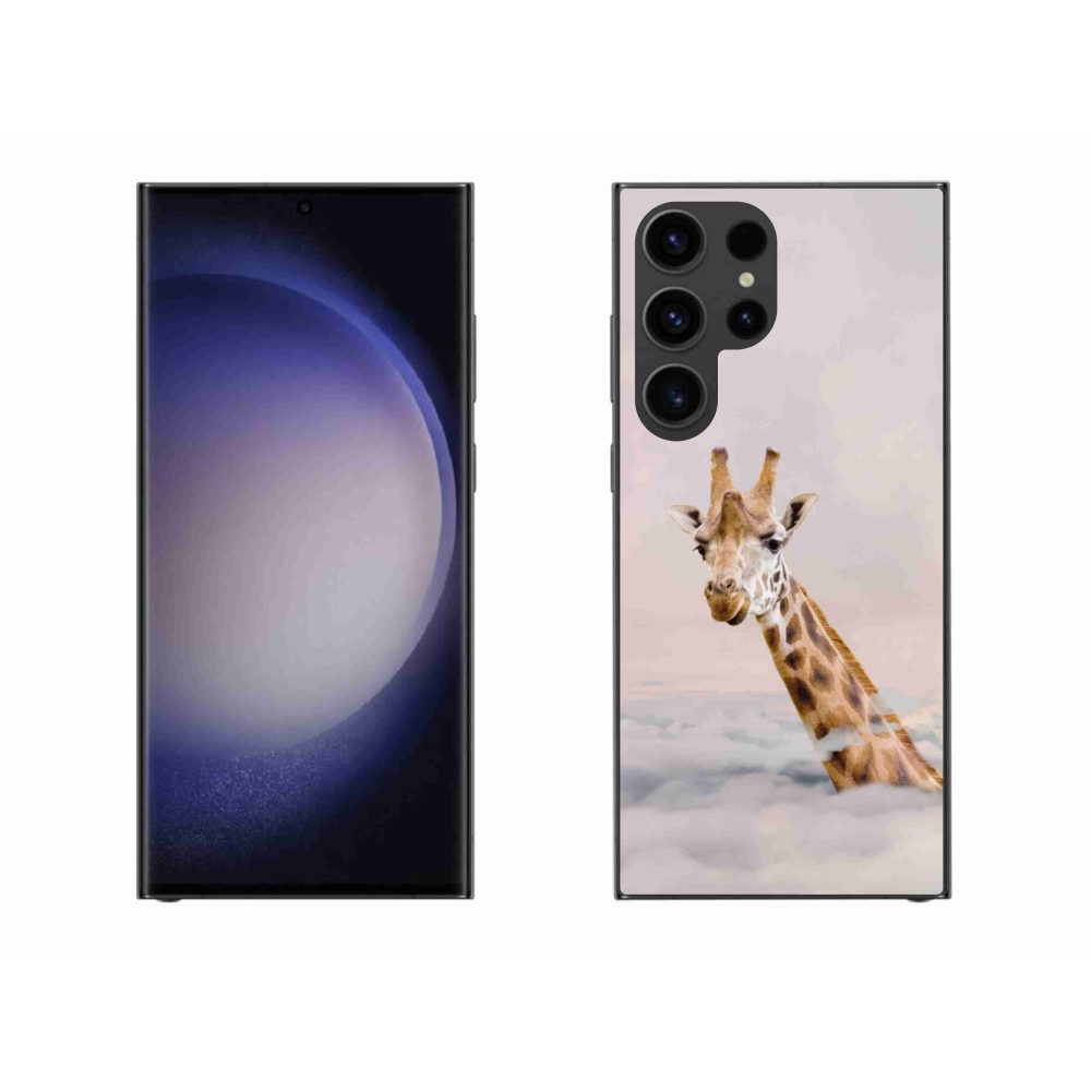 Gelový kryt mmCase na Samsung Galaxy S23 Ultra 5G - žirafa v oblacích