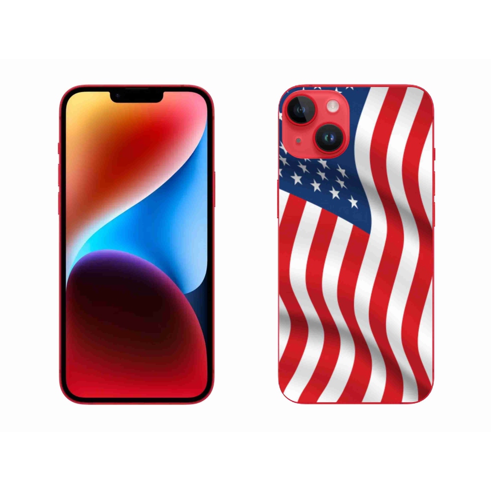 Gelový kryt mmCase na mobil iPhone 14 Plus - USA vlajka