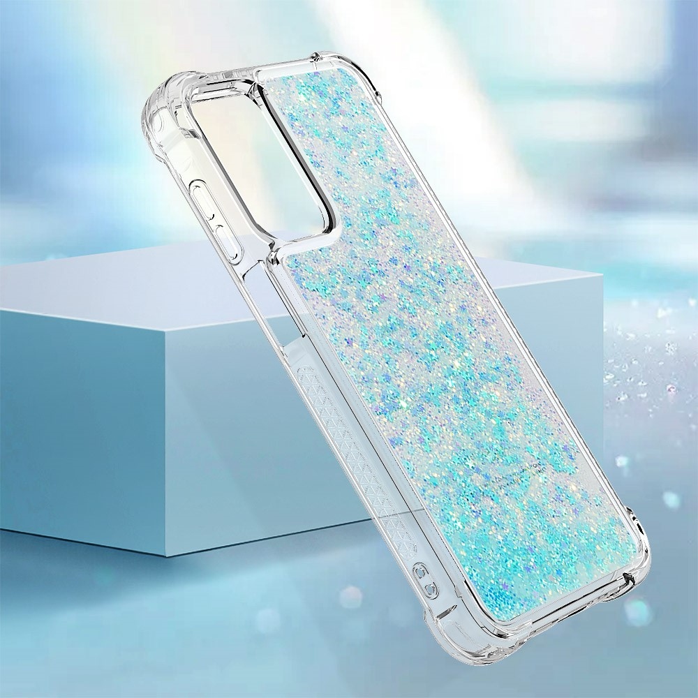 Glitter přesýpací gelový obal na Samsung Galaxy A26 5G - modrý/hvězdičky