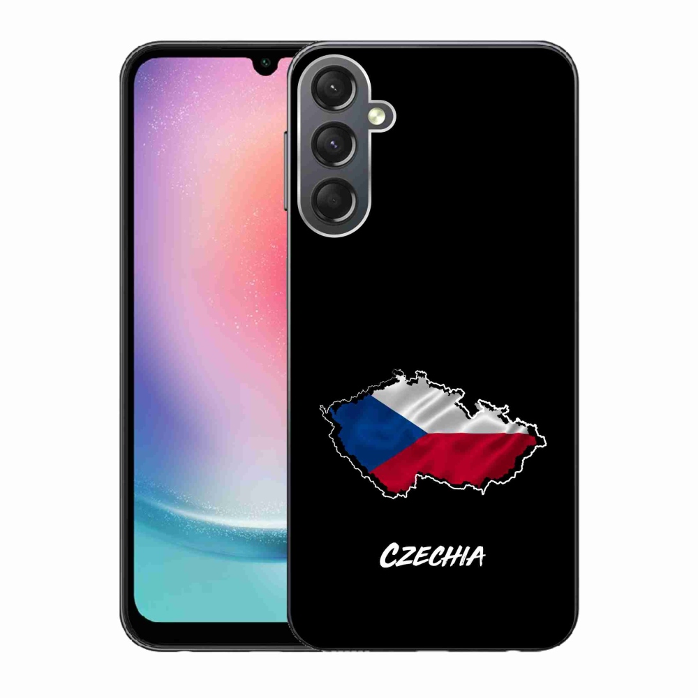 Gelový kryt mmCase na Samsung Galaxy A24 - Czechia černé pozadí