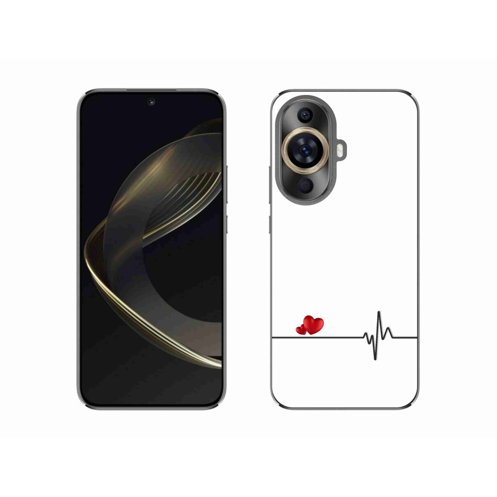 Gelový kryt mmCase na Huawei Nova 11 - srdce a tep bílé pozadí