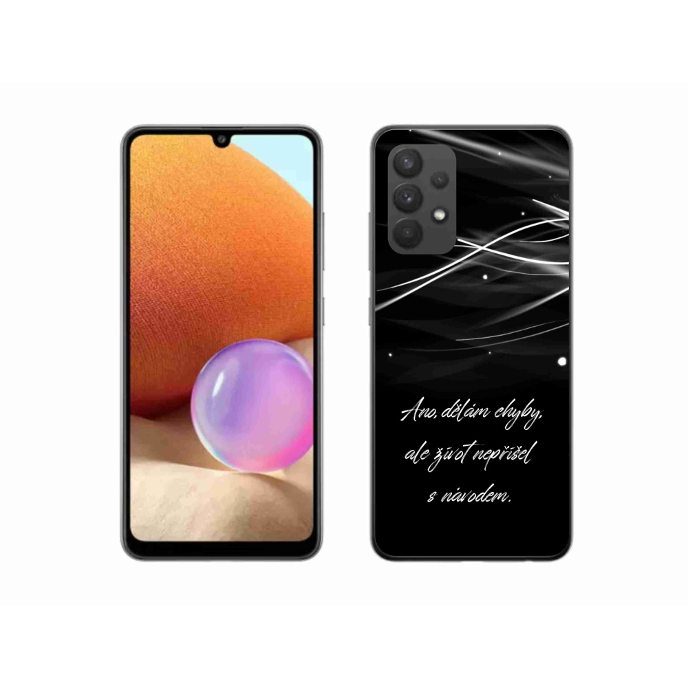 Gelový kryt mmCase na Samsung Galaxy A32 4G - citát černé pozadí