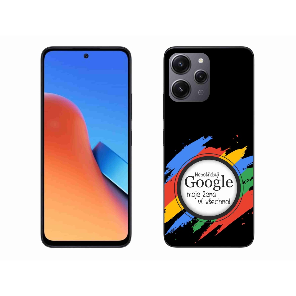 Gelový kryt mmCase na Xiaomi Redmi 12 - žena ví všechno černé pozadí