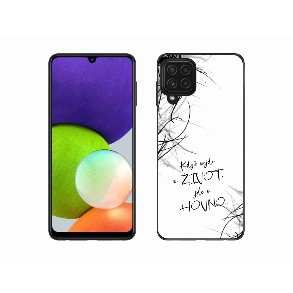 Gelový kryt mmCase na Samsung Galaxy A22 4G - vtipný text 16 bílé pozadí