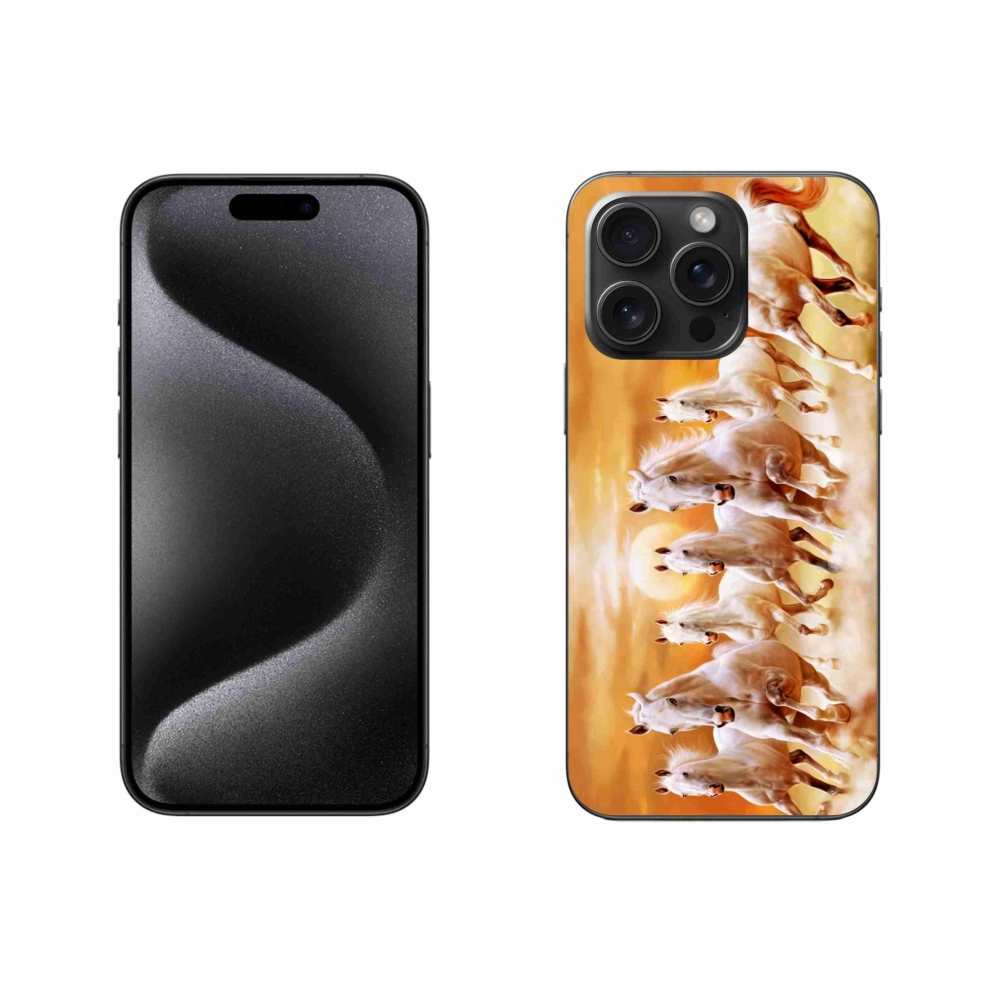 Gelový obal mmCase na iPhone 15 Pro Max - koně 2