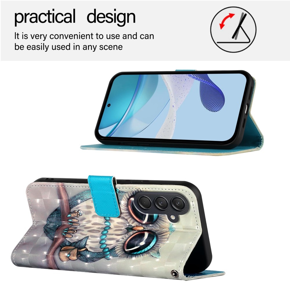 Patte knížkové pouzdro na Samsung Galaxy M55 5G - sova