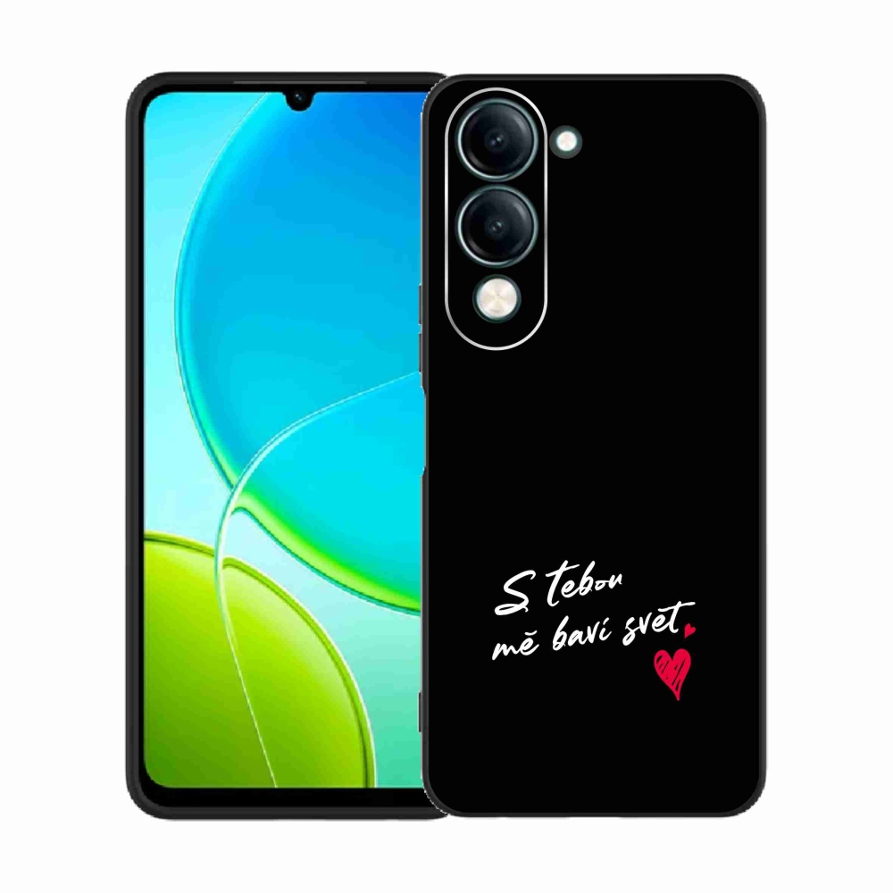 Gelový kryt mmCase na Vivo Y29s 5G - zamilovaný text 1 černé pozadí