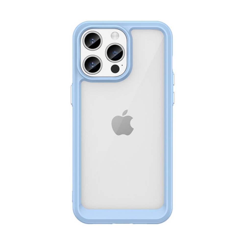 Gelový obal s pevnými zády na iPhone 15 Pro Max - modrý