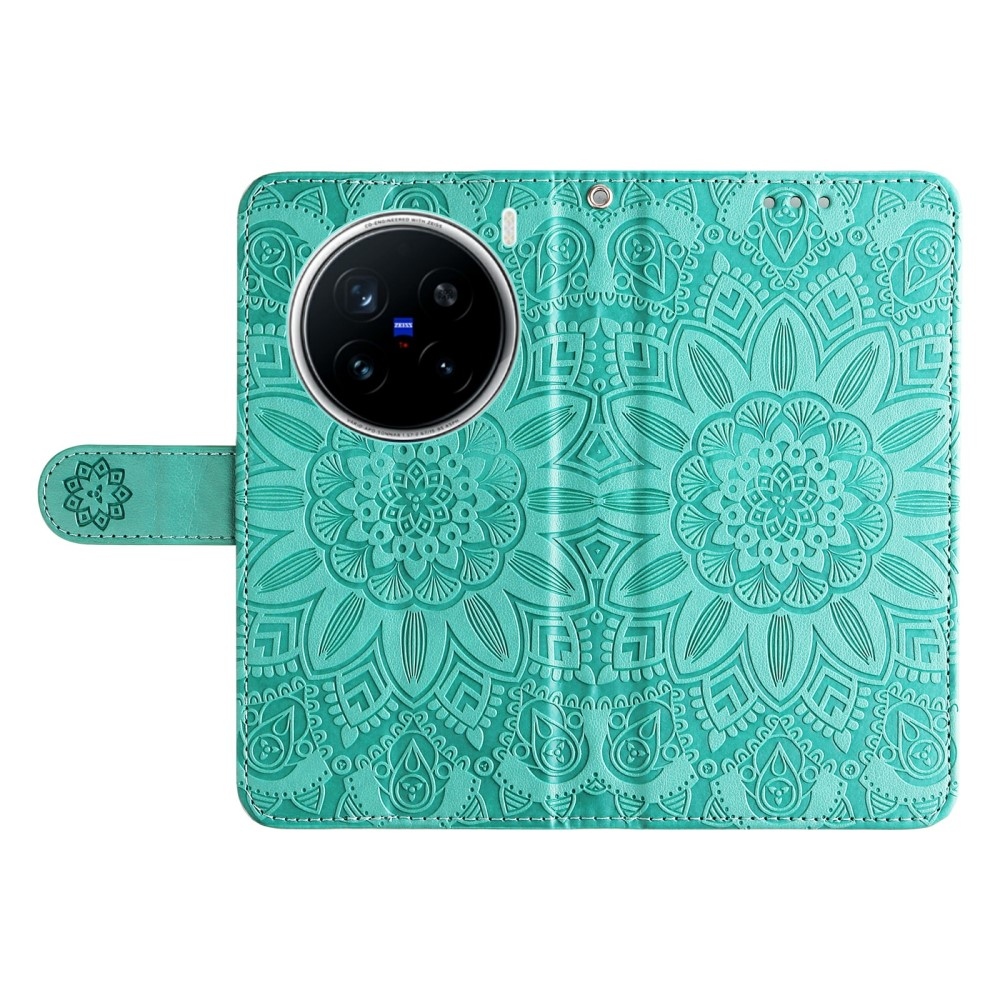Sunflower knížkové pouzdro na Vivo X200 Pro 5G - zelené