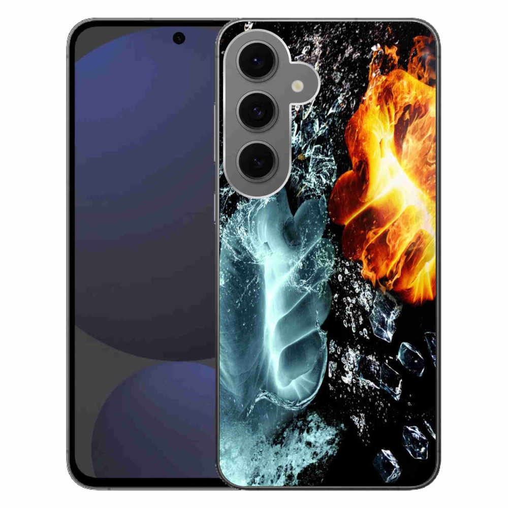 Gelový kryt mmCase na Samsung Galaxy S24 FE - voda a oheň