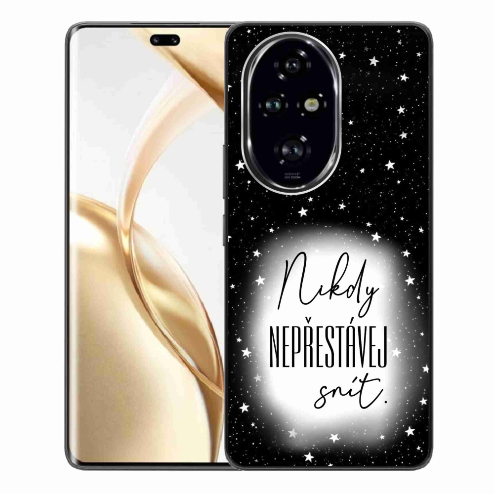 Gelový kryt mmCase na Honor 200 Pro 5G - citát 1 bíločerné pozadí