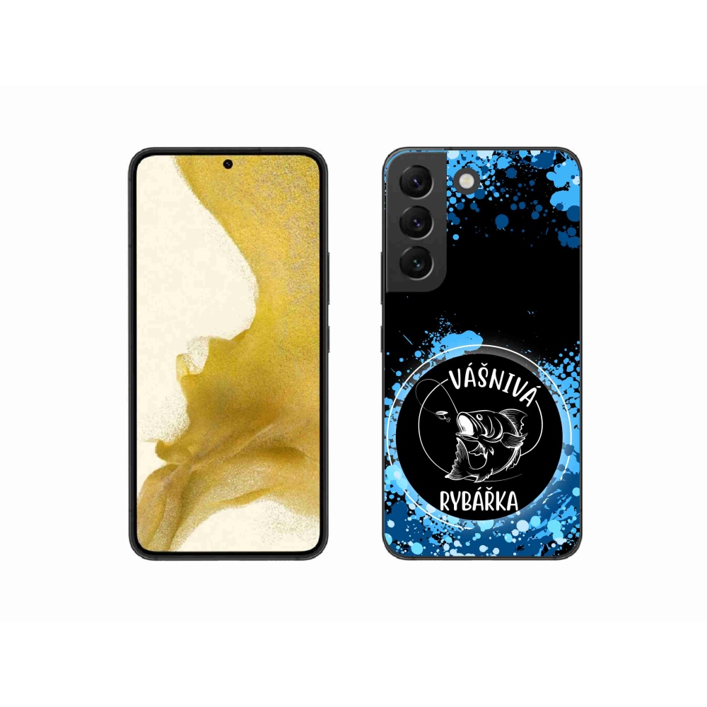 Gelový kryt mmCase na Samsung Galaxy S22 5G - vášnivá rybářka černé pozadí