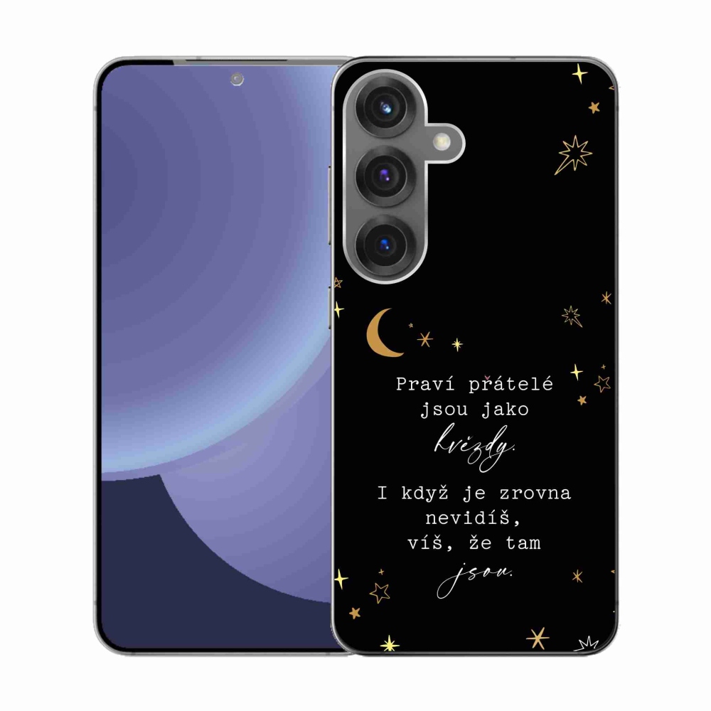 Gelový kryt mmCase na Samsung Galaxy S25 - citát 6 černé pozadí