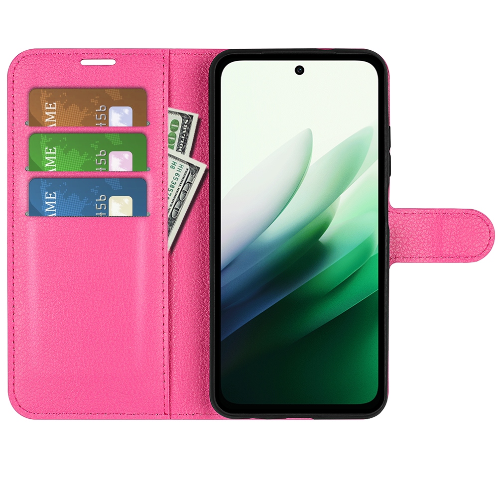 Litchi knížkové pouzdro na Xiaomi Redmi 15 4G/5G (171mm) - rose