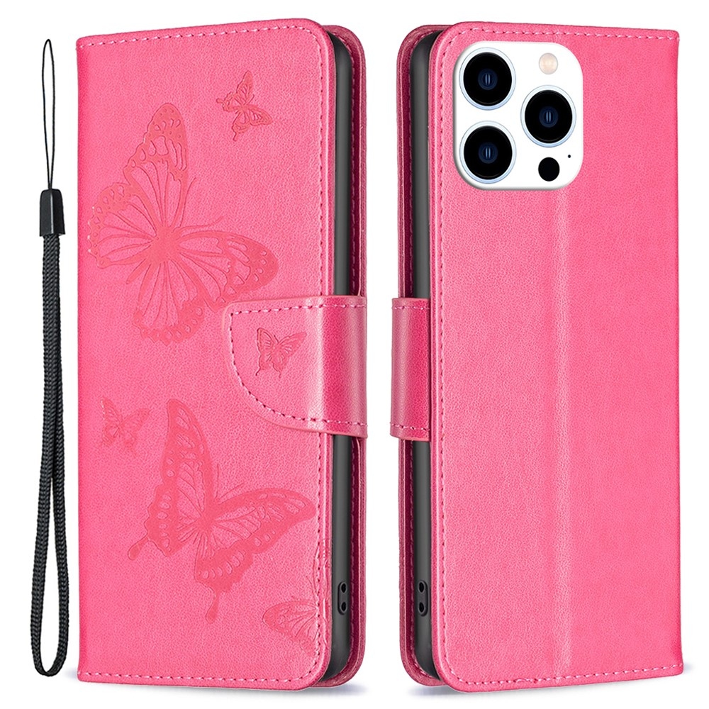 Butterfly knížkové pouzdro na iPhone 16 Pro - rose