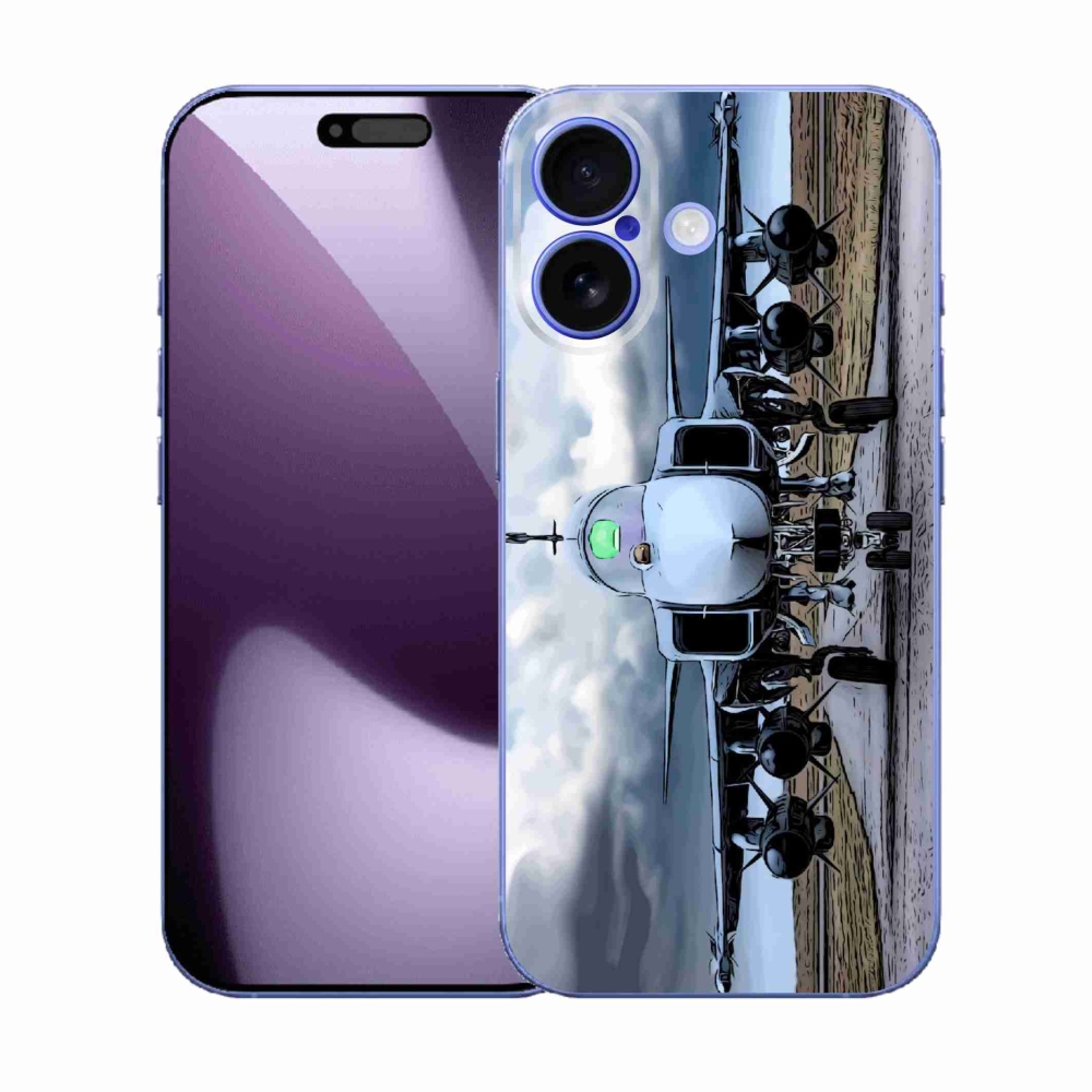 Gelový kryt mmCase na iPhone 17 - vojenské letadlo