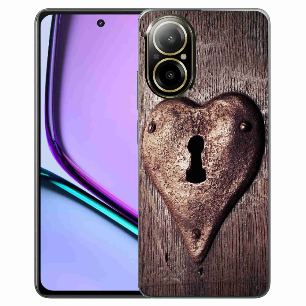 Gelový kryt mmCase na Realme C67 - zámek ve tvaru srdce