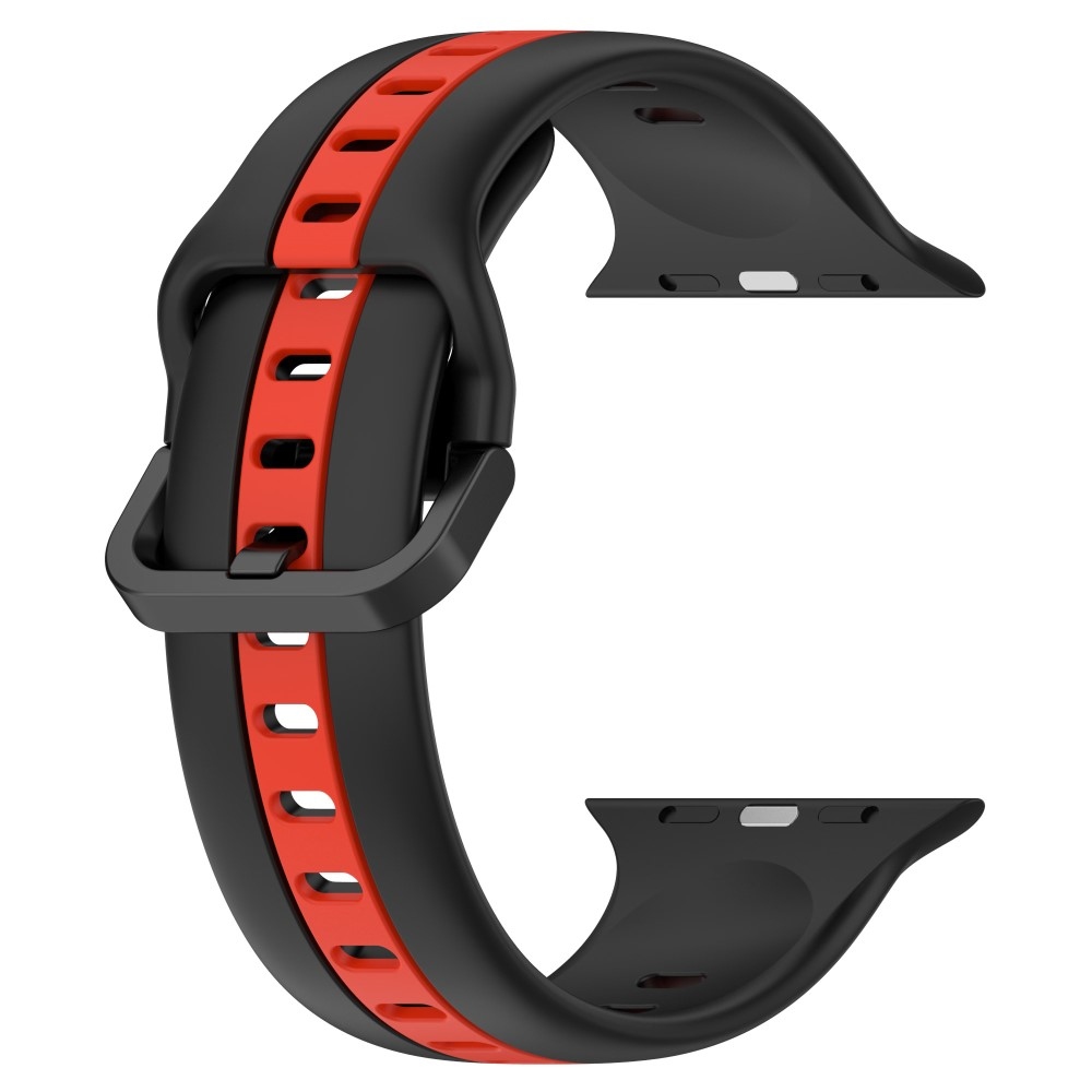 Strap silikonový řemínek na Apple Watch Ultra/Ultra 2 49mm/SE/SE 2022/2023 44mm/9/8/7 45mm/6/5/4 44mm/3/2/1 42 mm - černý/červený
