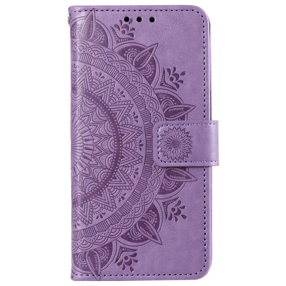 Mandala knížkové pouzdro na Xiaomi 15 - fialové