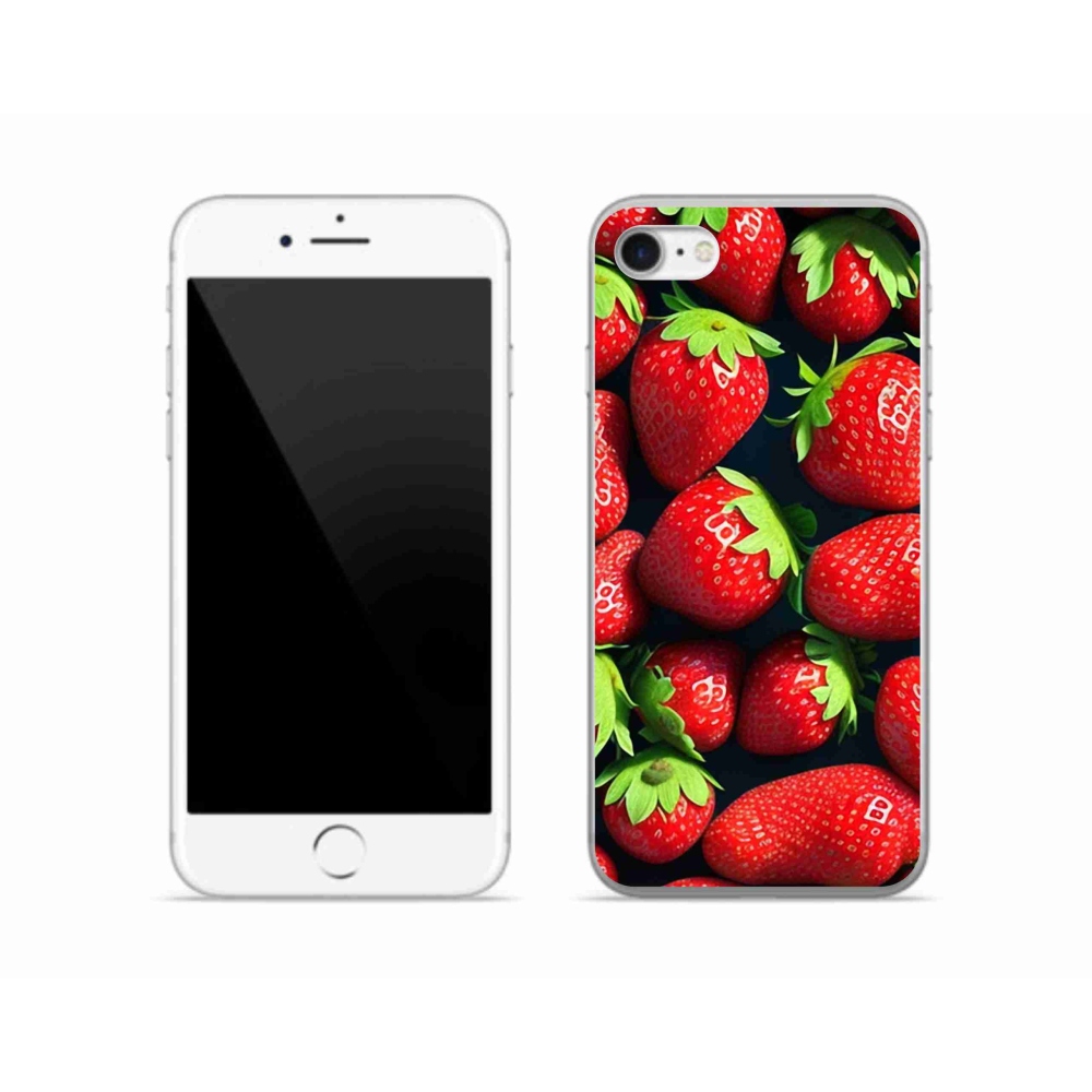 Gelový kryt mmCase na iPhone SE (2020) - jahody