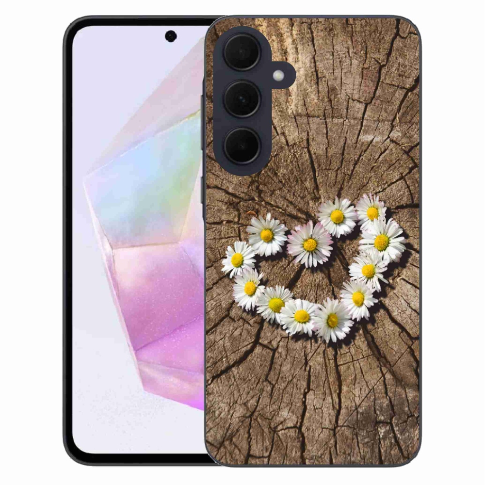 Gelový kryt mmCase na Samsung Galaxy A35 5G - srdce z kopretin