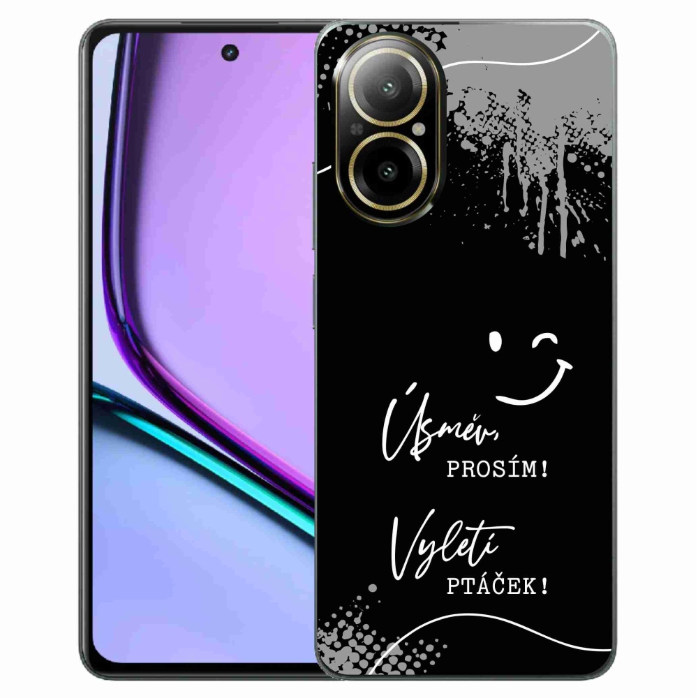 Gelový kryt mmCase na Realme C67 - vtipný text 4 černé pozadí