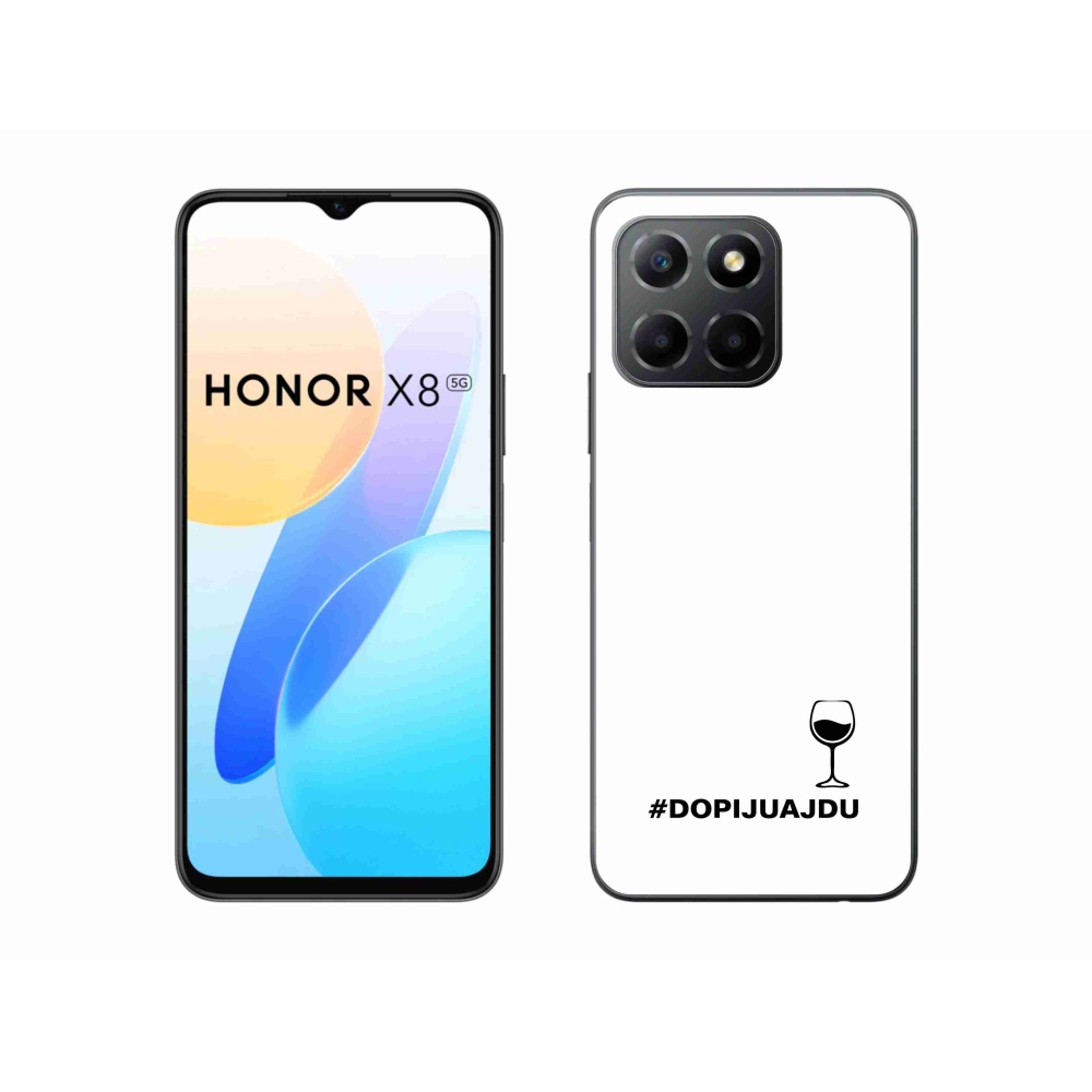 Gelový kryt mmCase na Honor X8 5G/Honor 70 Lite 5G - vinný motiv bílé pozadí