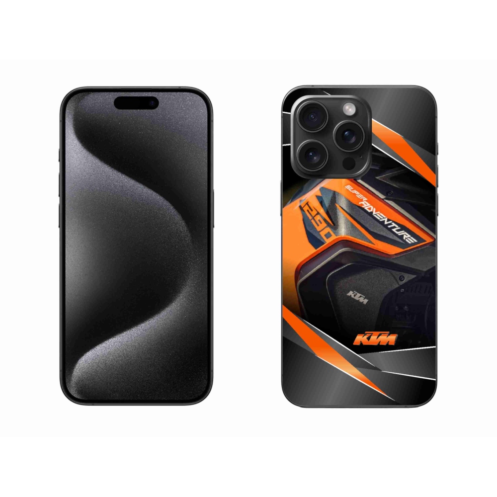 Gelový kryt mmCase na iPhone 15 Pro Max - motorka ktm