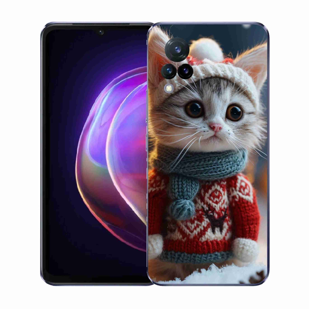 Gelový kryt mmCase na Vivo V21 4G/5G - kotě ve svetru