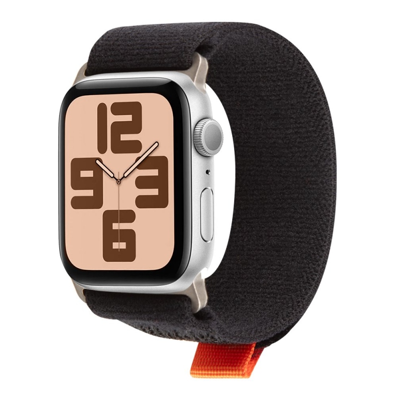 OBAL:ME Textilní Řemínek pro Apple Watch 42-49mm M-L Black/Orange
