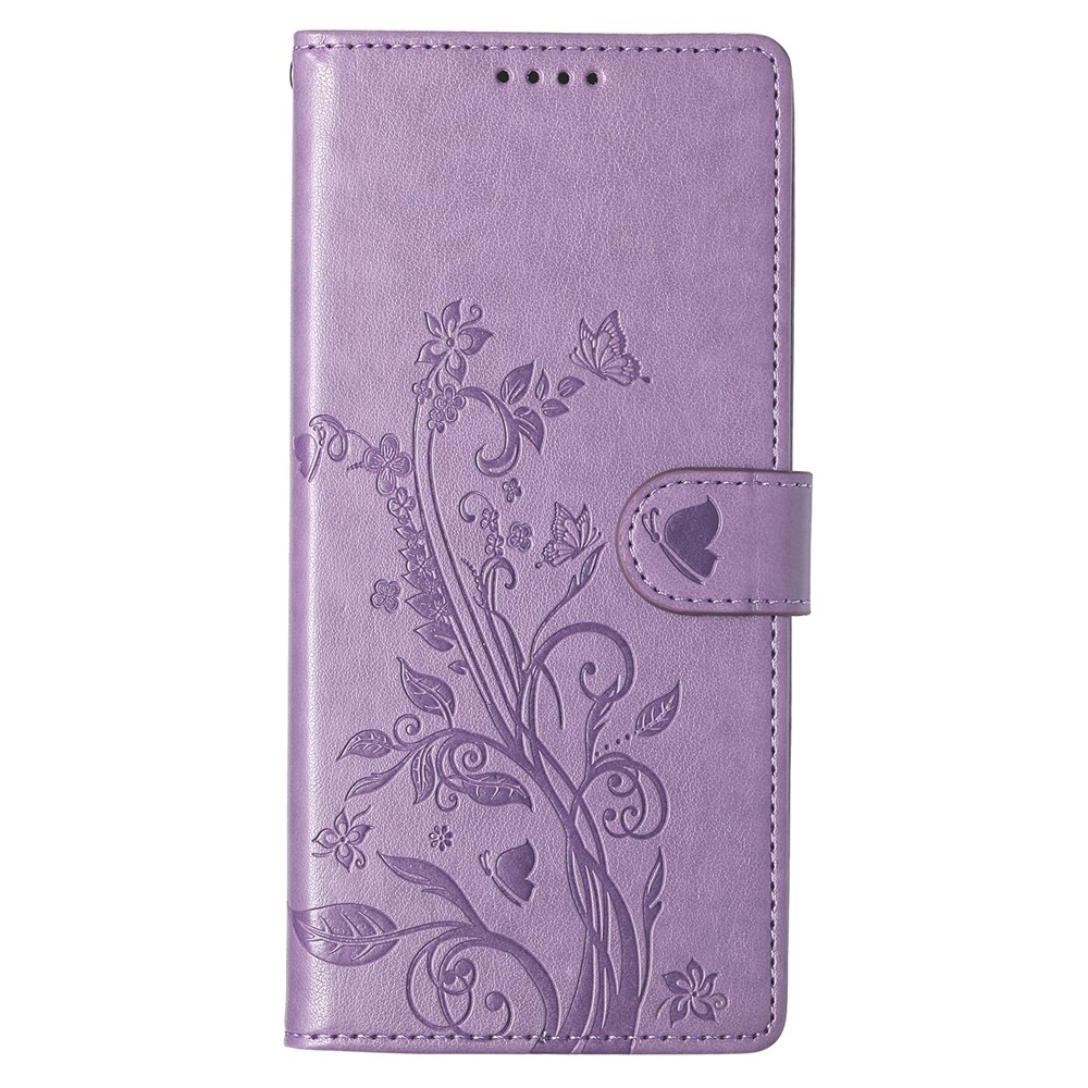 Flowery knížkové pouzdro na Xiaomi Redmi 15 5G (169mm) - fialové