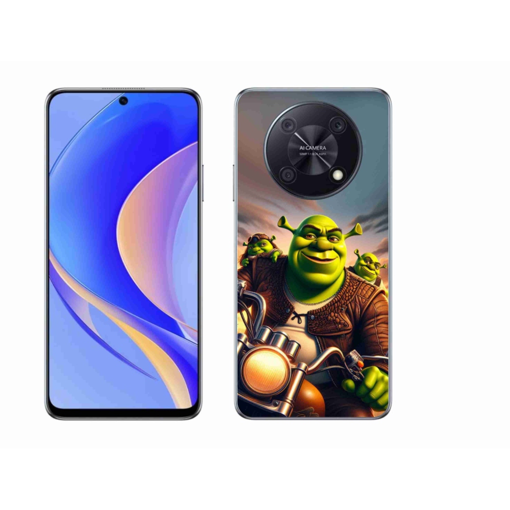 Gelový kryt mmCase na Huawei Nova Y90 - shrek na motorce