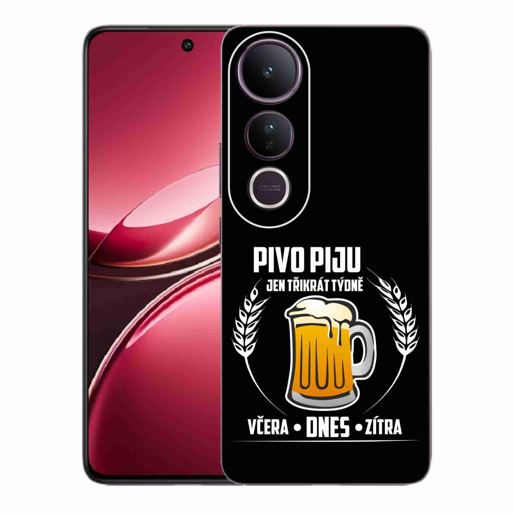 Gelový kryt mmCase na Vivo V50 Lite 4G/5G - pivní motiv černé pozadí