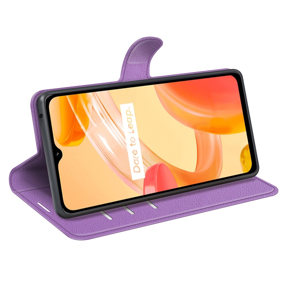 Litchi knížkové pouzdro na Realme C30 - fialové
