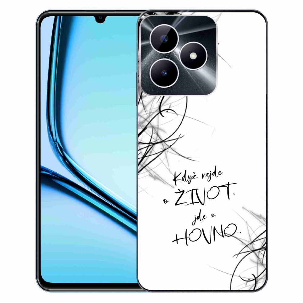 Gelový kryt mmCase na Realme Note 50 - vtipný text 16 bílé pozadí