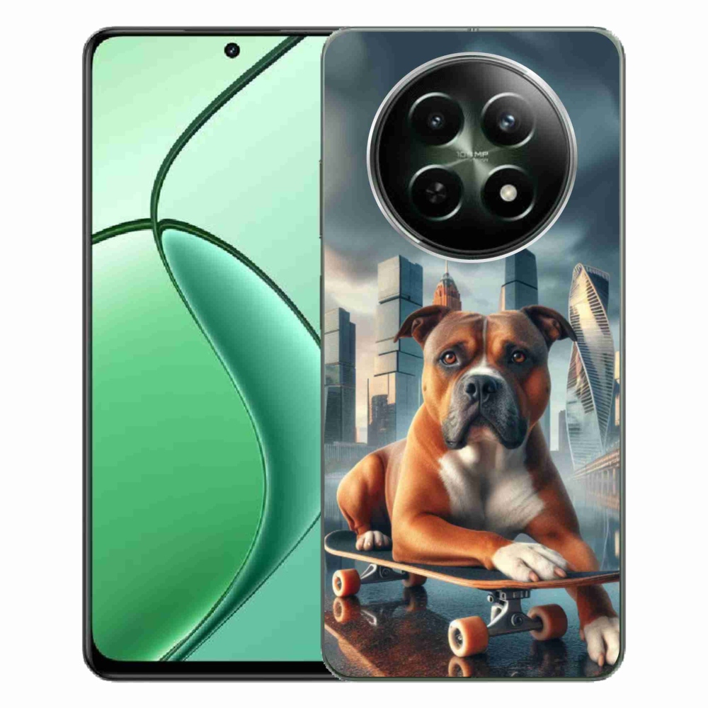 Gelový kryt mmCase na Realme 12 5G/12x 5G - pes na skateboardu