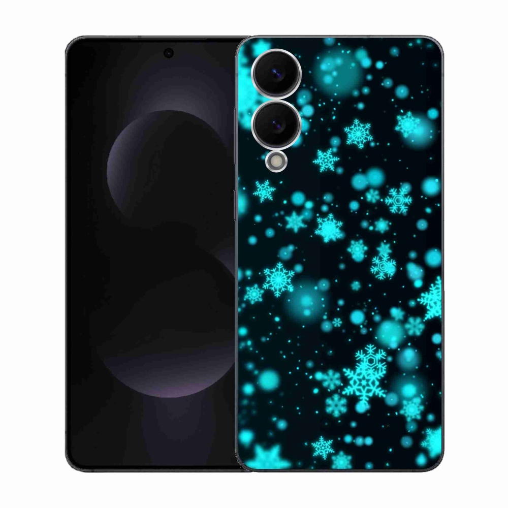 Gelový kryt mmCase na Samsung Galaxy S25 Edge - sněhové vločky 1