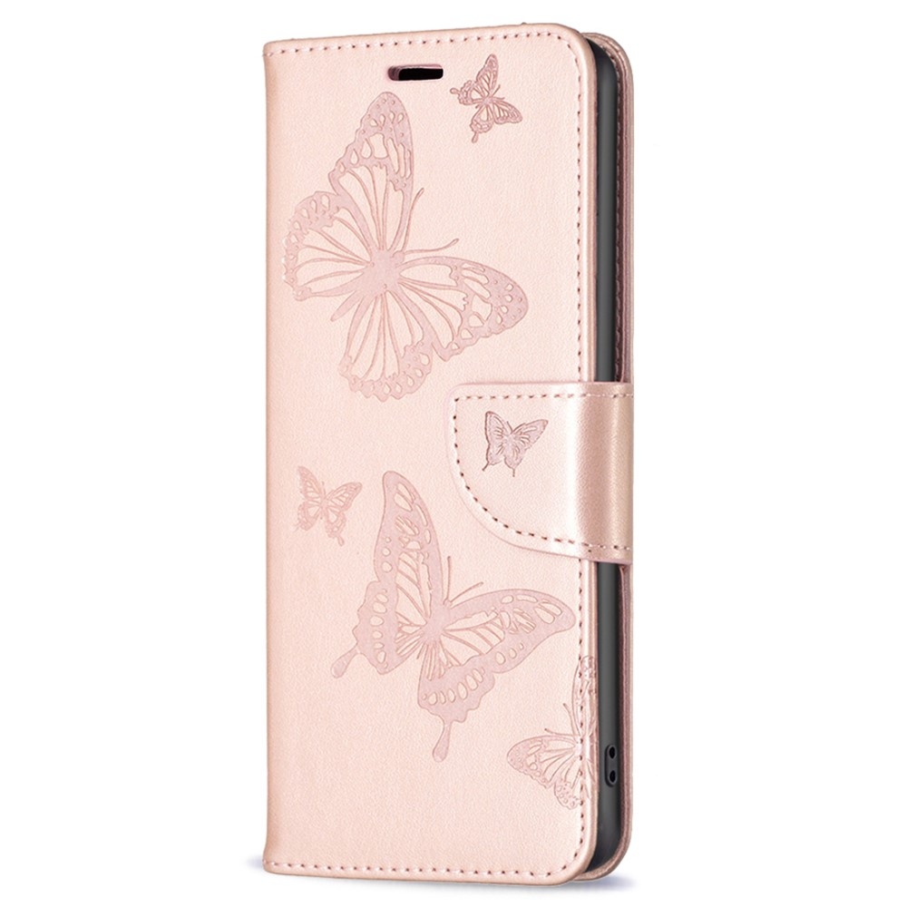 Butterfly knížkové pouzdro na Xiaomi Redmi Note 12S - růžovozlaté