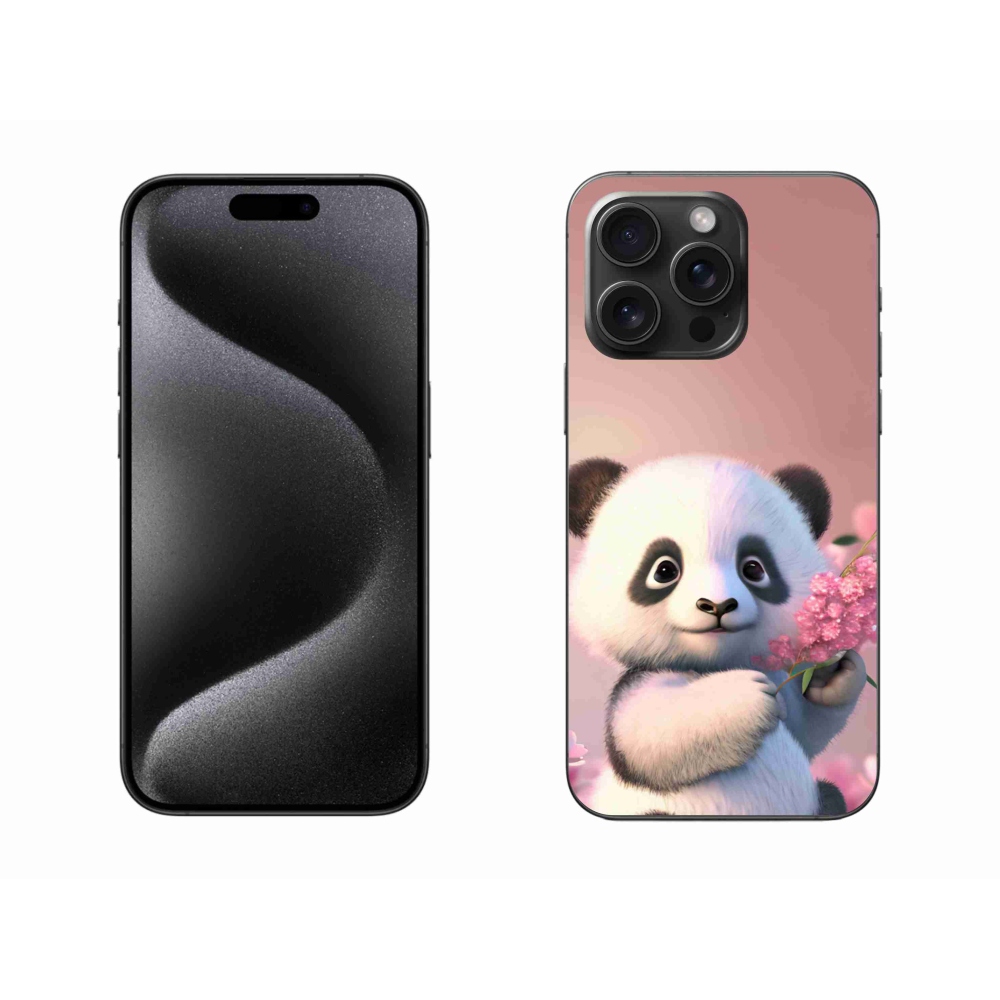Gelový kryt mmCase na iPhone 15 Pro Max - roztomilá panda